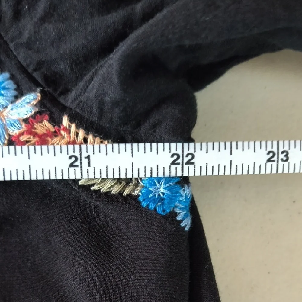 Entro Women's Black Floral Embroidered Dress Size 1X